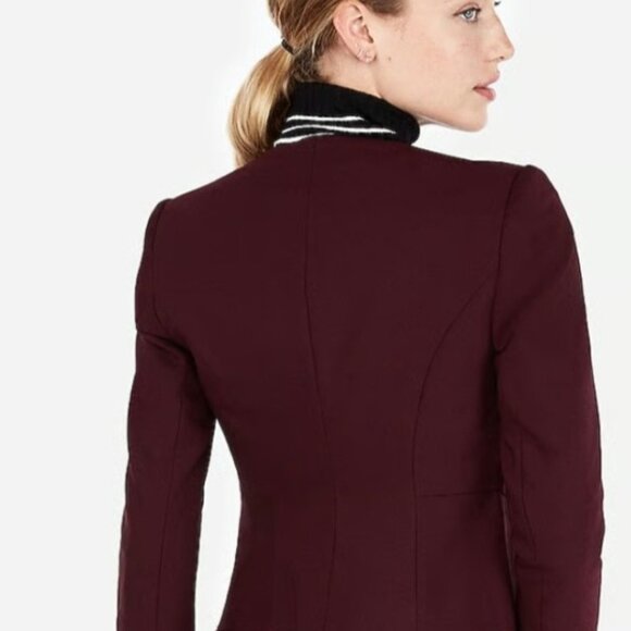 Express Women's Maroon Contemporary Blazer Jacket Small - Picture 2 of 12